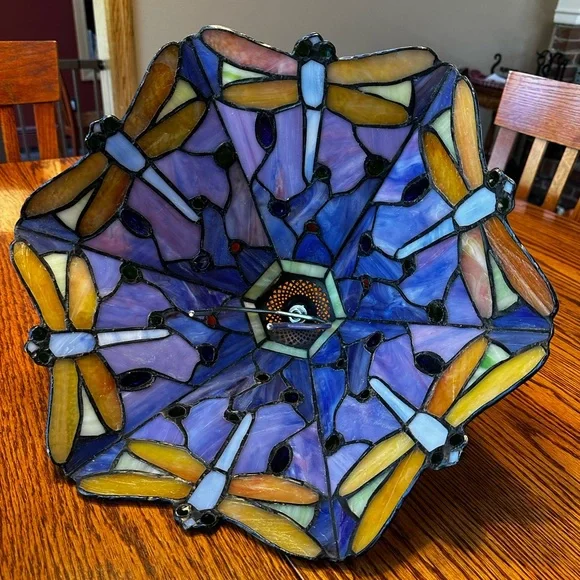 Stained Glass Dragonfly Lamp Shade - Picture 2 of 9